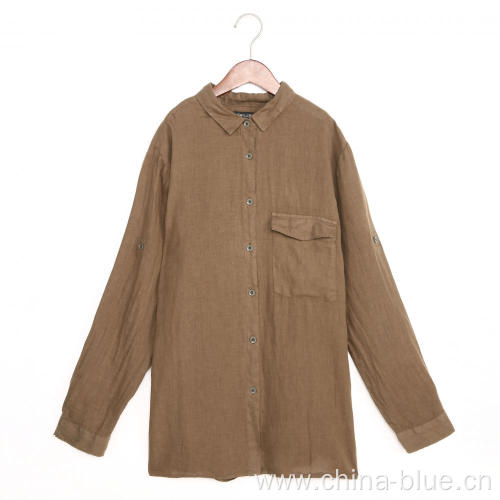 men's soft linen long sleeve shirt